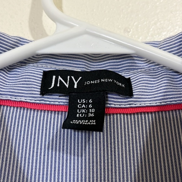 Jones New York sleeveless blue and white striped dress. Size 6 NWOT - Picture 2 of 8